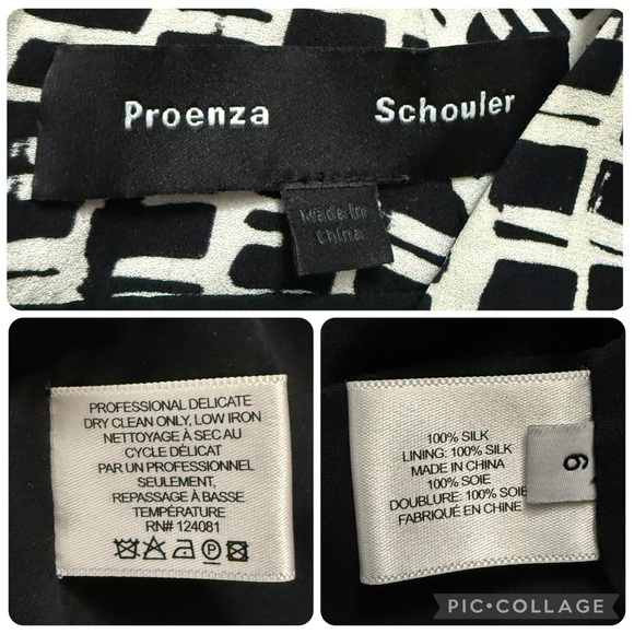 Proenza Schouler printed sleeveless peplum V neck silk top blouse size 6 - Picture 9 of 9